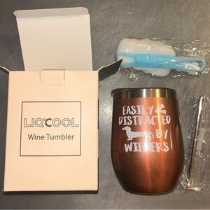 Wine Tumbler - Copper color with White Decal